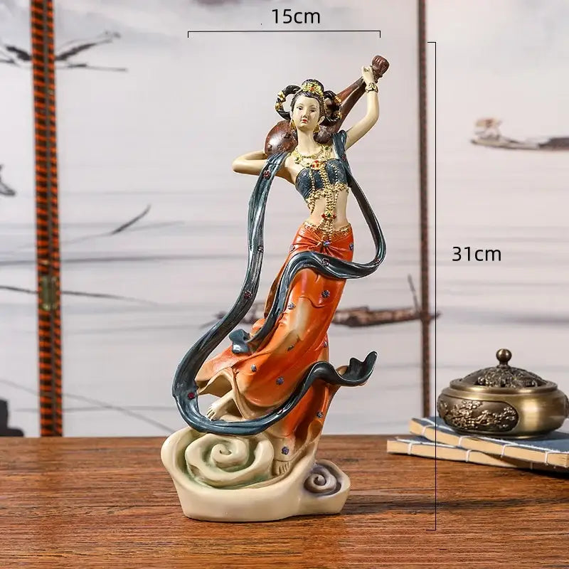 Chinese goddess fairy ceramic figurine set living room home decor