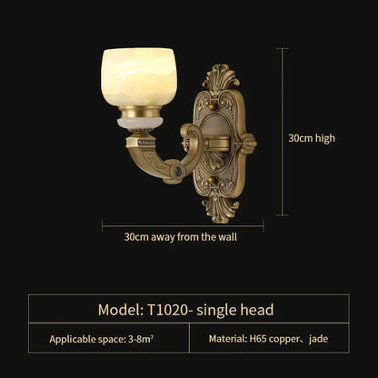 Elegant gold jade chandelier for living room warm glass lighting