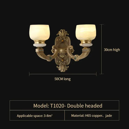 Elegant gold jade chandelier for living room warm glass lighting
