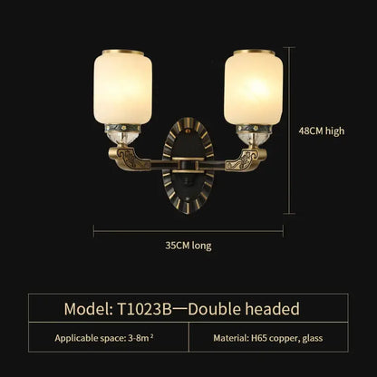 Traditional chinese brass jade chandelier living room lighting