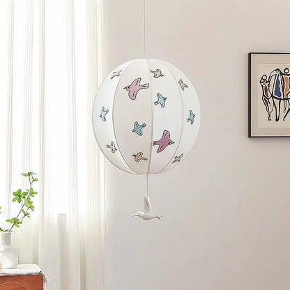 Chinese medieval dove embroidery pendant light cream bedroom lantern