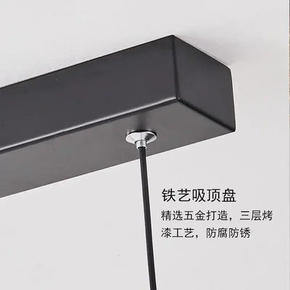 Chinese modern art bamboo pendant light dining room golden leaf leaf