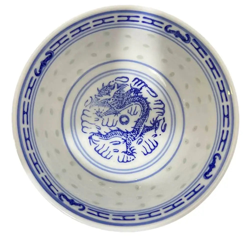 Traditional blue and white chinese orchid dragon bowl dining room cup