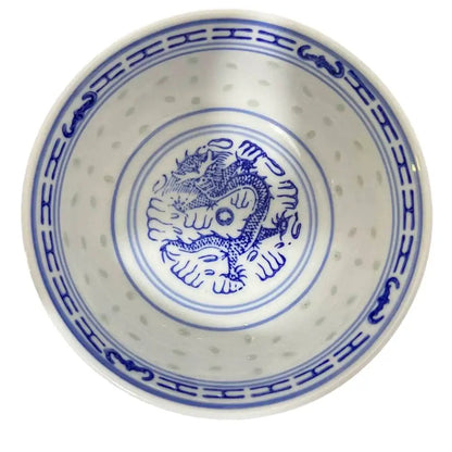 Traditional blue and white chinese orchid dragon bowl dining room cup