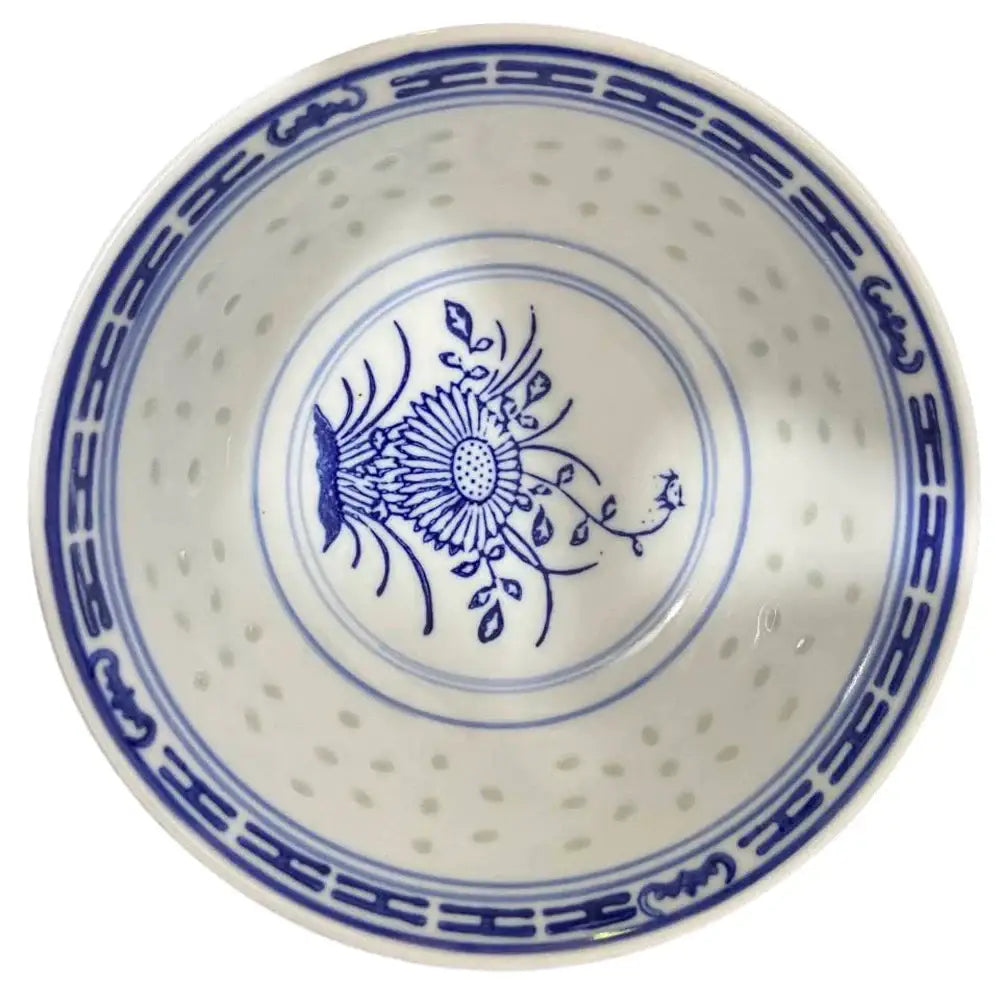 Traditional blue and white chinese orchid dragon bowl dining room cup