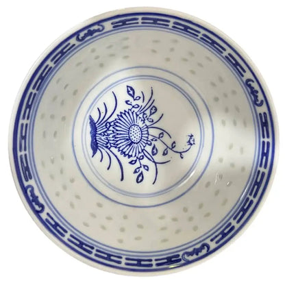 Traditional blue and white chinese orchid dragon bowl dining room cup