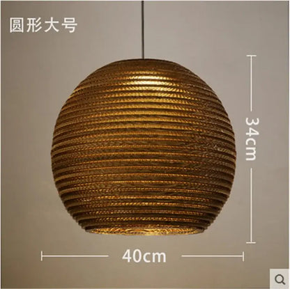 Organic warm toned paper honeycomb pendant lights living room decor