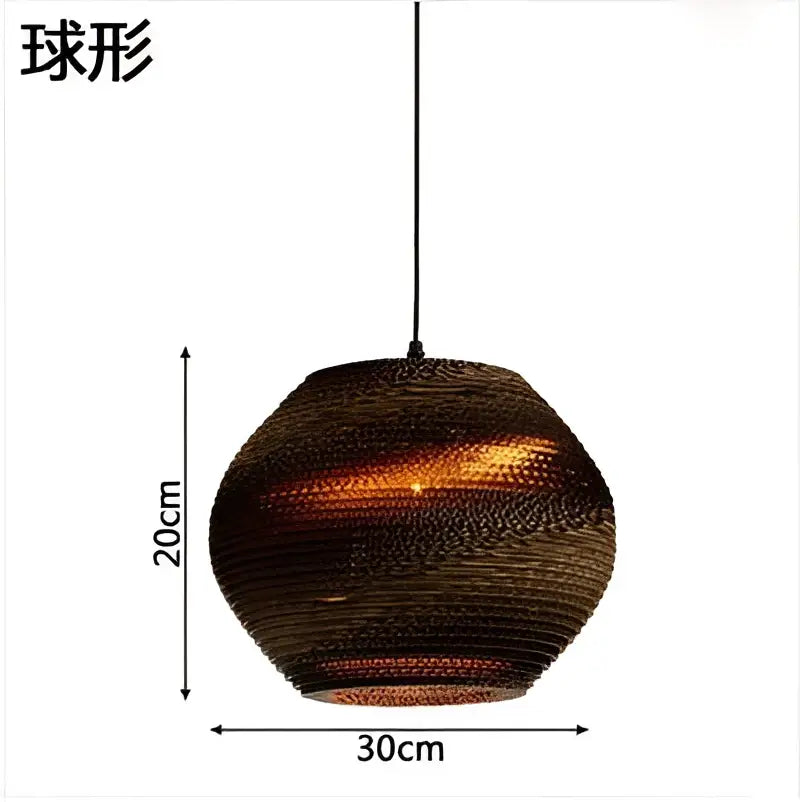Organic warm toned paper honeycomb pendant lights living room decor