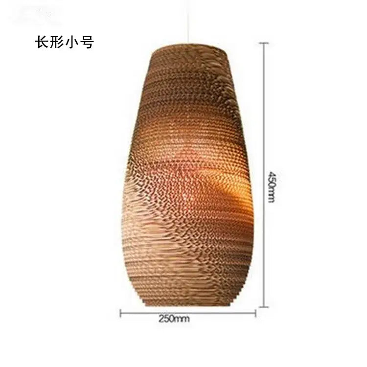 Southeast asian golden ribbed paper pendant light living room