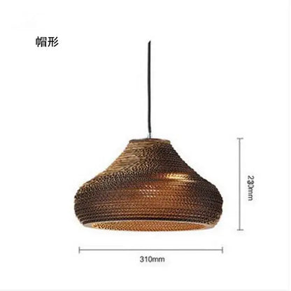 Southeast asian golden ribbed paper pendant light living room