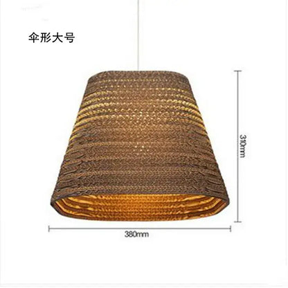 Southeast asian golden ribbed paper pendant light living room