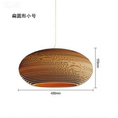 Southeast asian golden ribbed paper pendant light living room