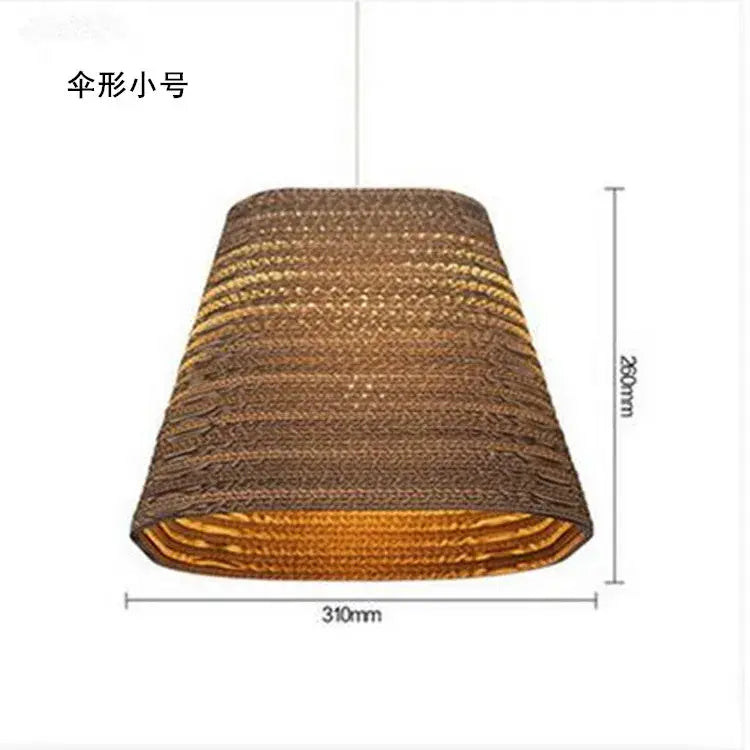 Southeast asian golden ribbed paper pendant light living room