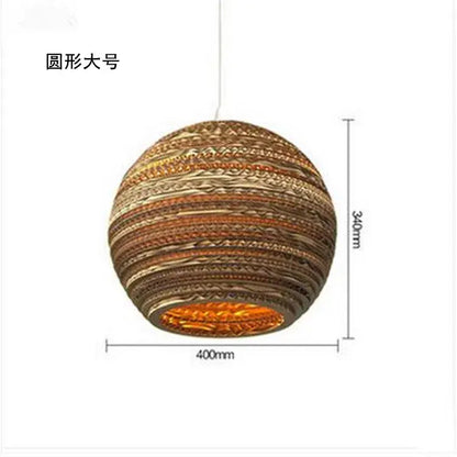 Southeast asian golden ribbed paper pendant light living room