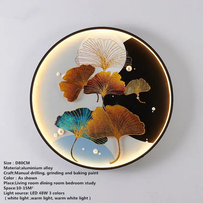 Modern koi fish picture wall decoration lamp living room led art