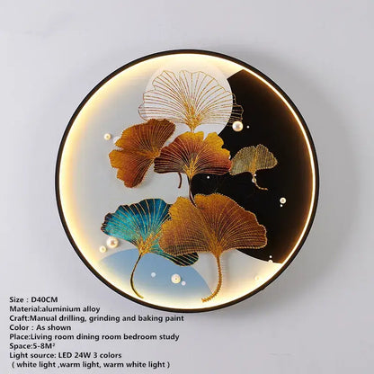 Modern koi fish picture wall decoration lamp living room led art