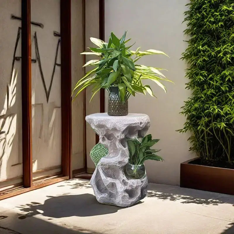 Modern minimalist green ceramic bonsai tree living room decor