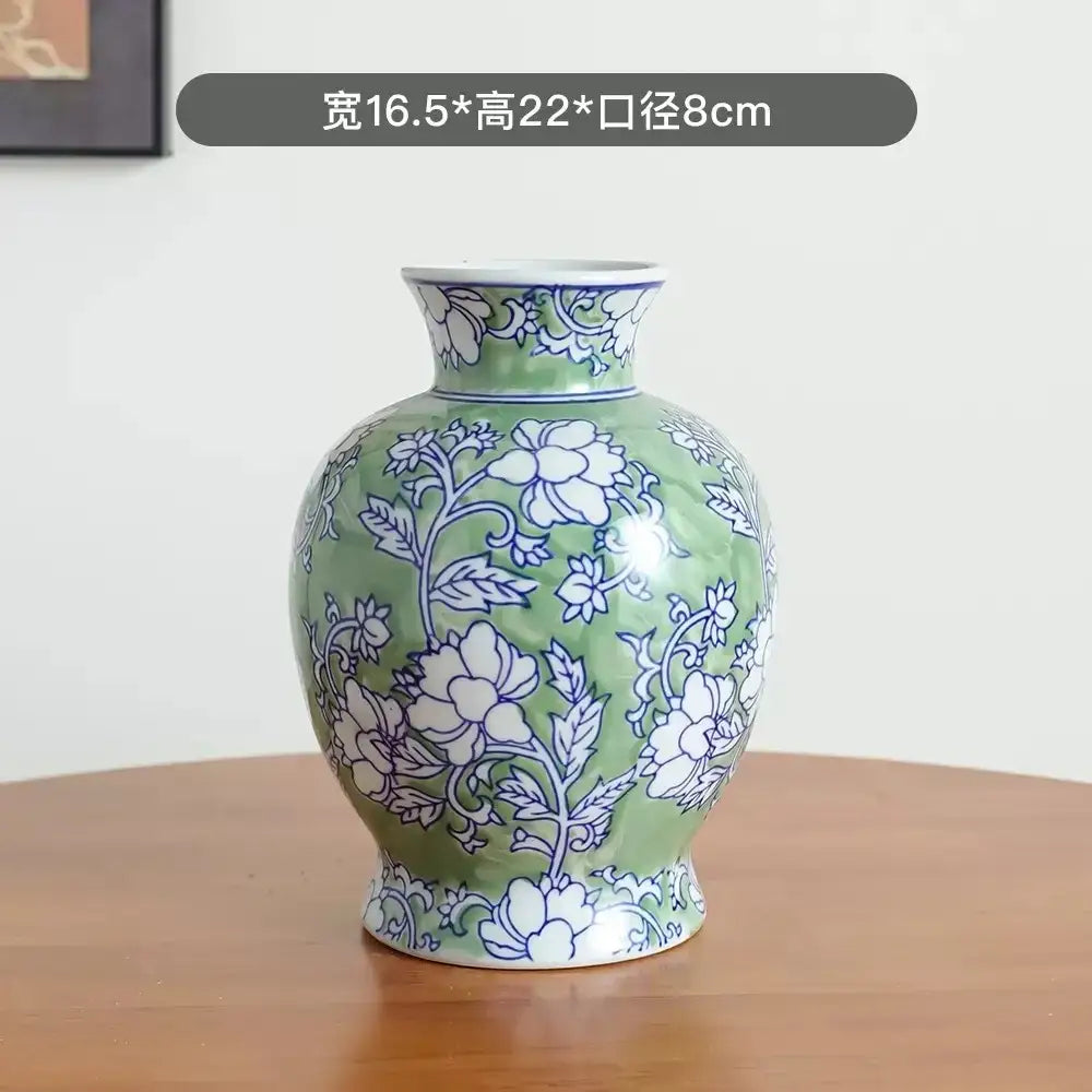 Chinese retro pink & silver porcelain vase living room floral decor