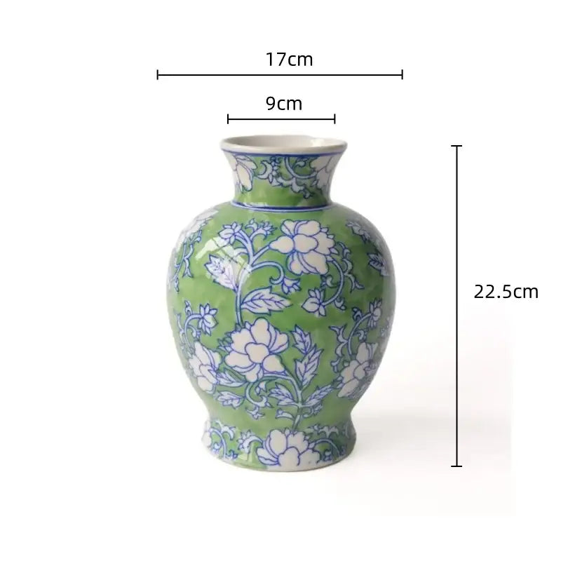 Chinese retro pink & silver porcelain vase living room floral decor