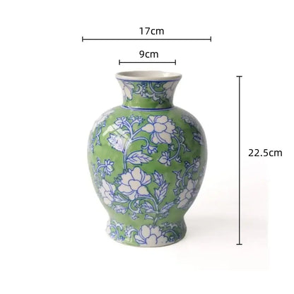 Chinese retro pink & silver porcelain vase living room floral decor