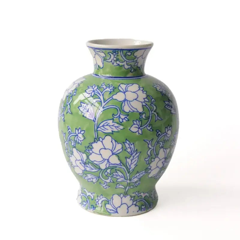 Chinese retro pink & silver porcelain vase living room floral decor