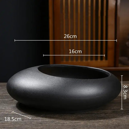 Matte black chinese style ceramic flowerpot vase living room decor