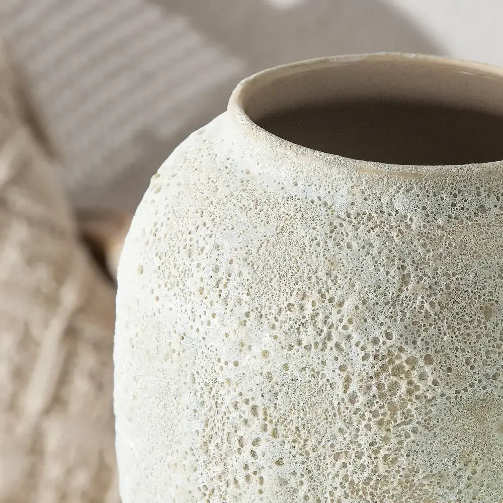 Chinese style textured white ceramic vase set living room decor