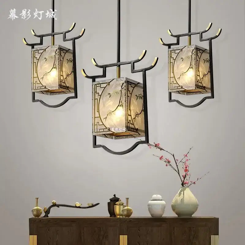 Modern chinese copper decorative hall bedroom bedside lantern