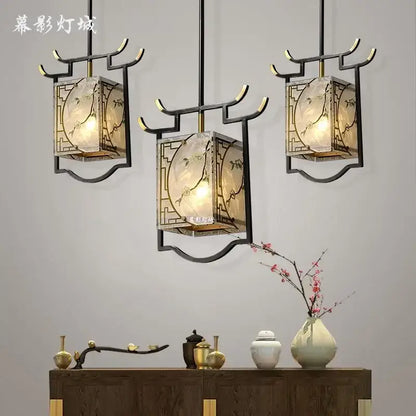 Modern chinese copper decorative hall bedroom bedside lantern