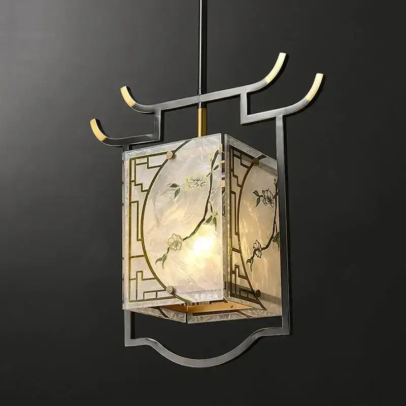 Modern chinese copper decorative hall bedroom bedside lantern