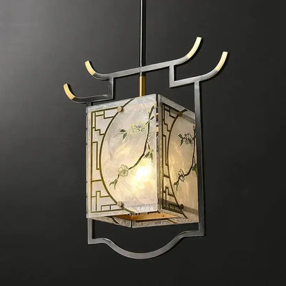 Modern chinese copper decorative hall bedroom bedside lantern