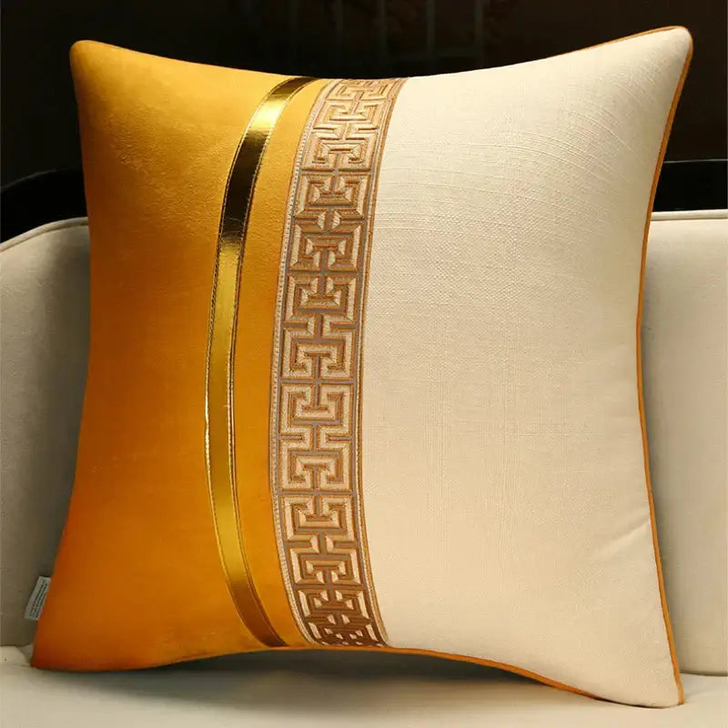Chinese style red & golden yellow decorative pillow cover living room
