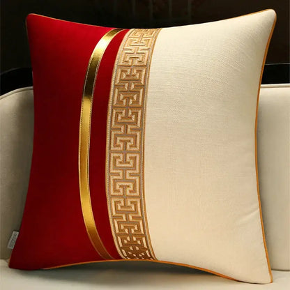 Chinese style red & golden yellow decorative pillow cover living room