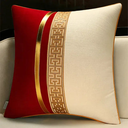 Chinese style red & golden yellow decorative pillow cover living room