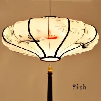 Chinese style flower pendant light – kitchen hand painted lantern