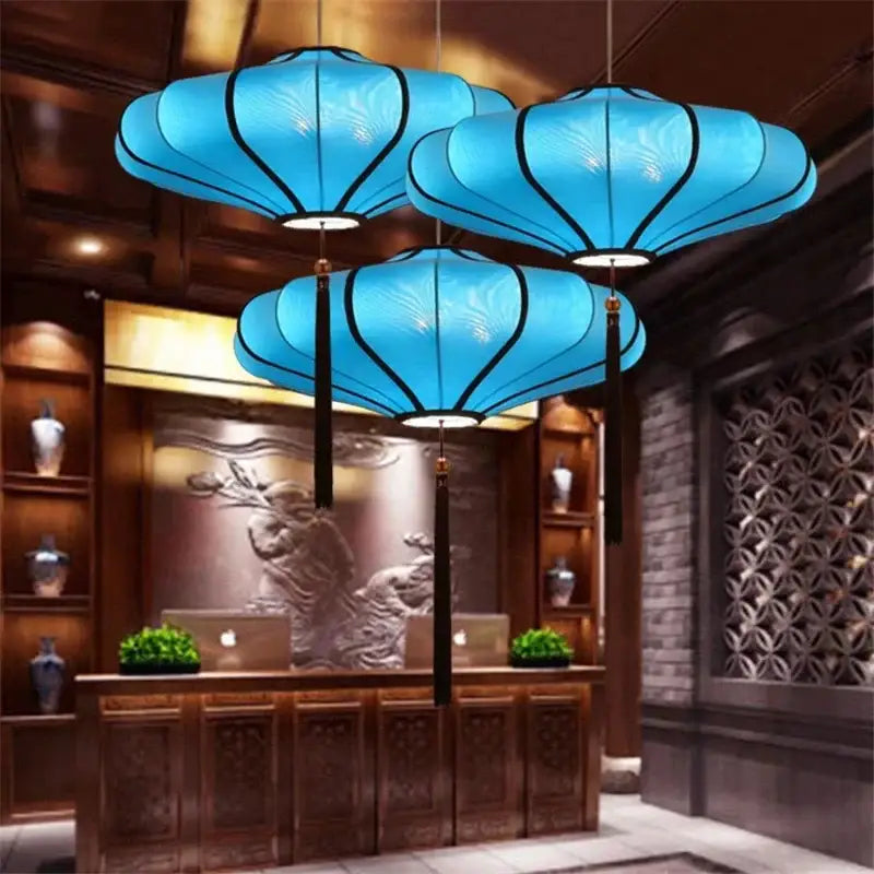 Chinese style flower pendant light – kitchen hand painted lantern