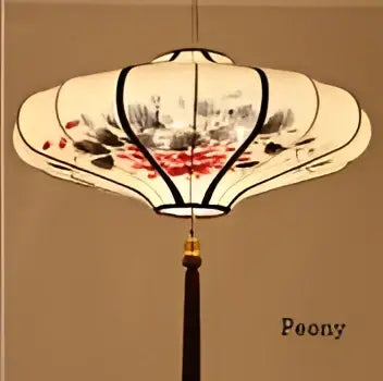 Chinese style flower pendant light – kitchen hand painted lantern