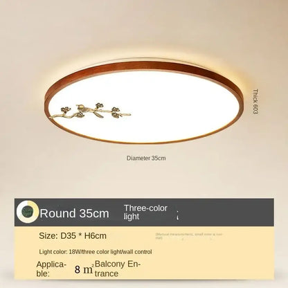 Chinese style red peach wood led ceiling lamp for bedroom