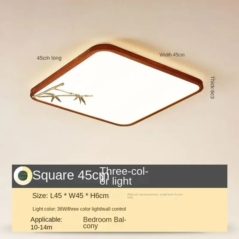 Chinese style red peach wood led ceiling lamp for bedroom