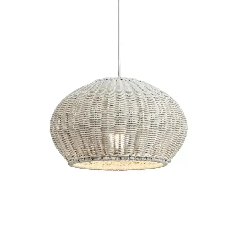 Chinese style outdoor rattan weaving pendant lights garden decor