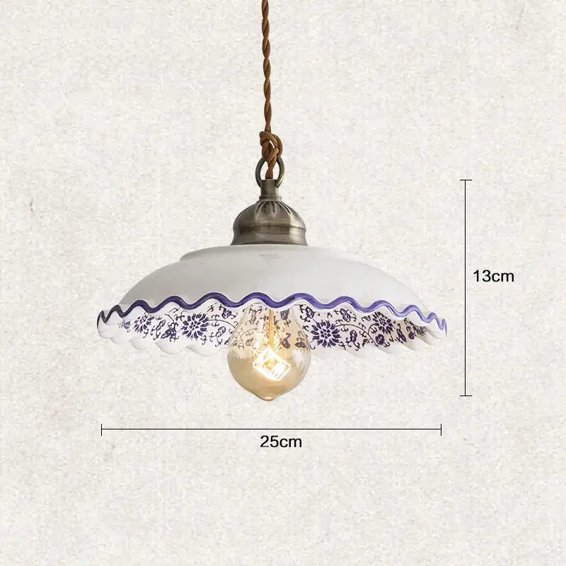 Vintage chinese style porcelain hanging lamp for bedroom