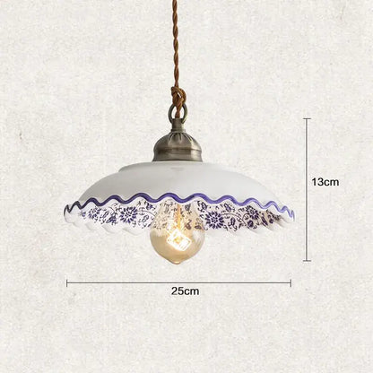 Vintage chinese style porcelain hanging lamp for bedroom