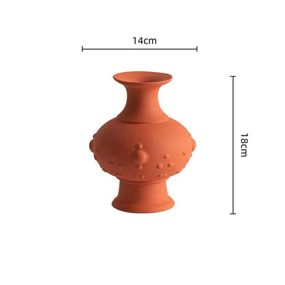 Retro mint green ceramic vase set living room decorative relief pair