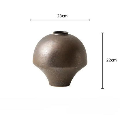 Retro bronze porcelain vase living room artistic flower decor