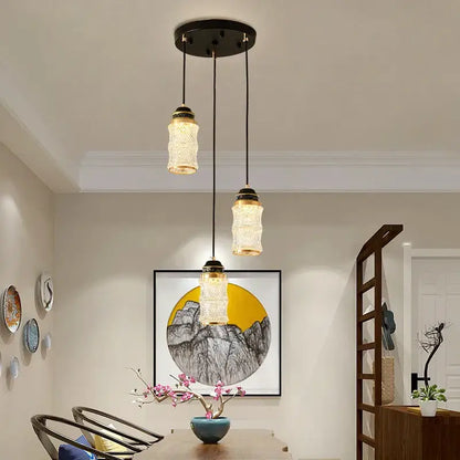Modern black spiral staircase chandelier with frosted glass for villa