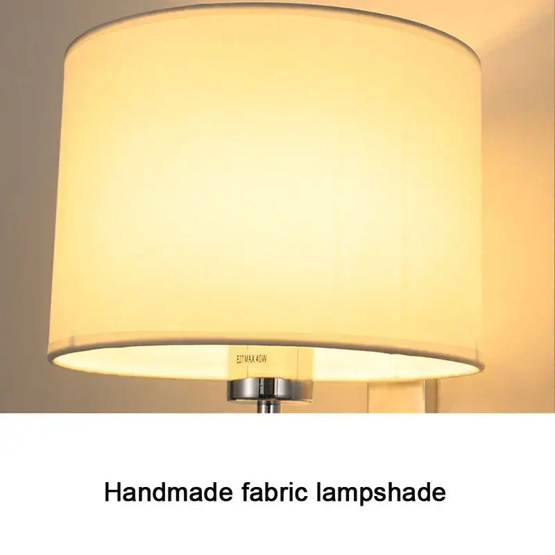 Chinese style silver & black wall lamp with warm cloth cover bedroom
