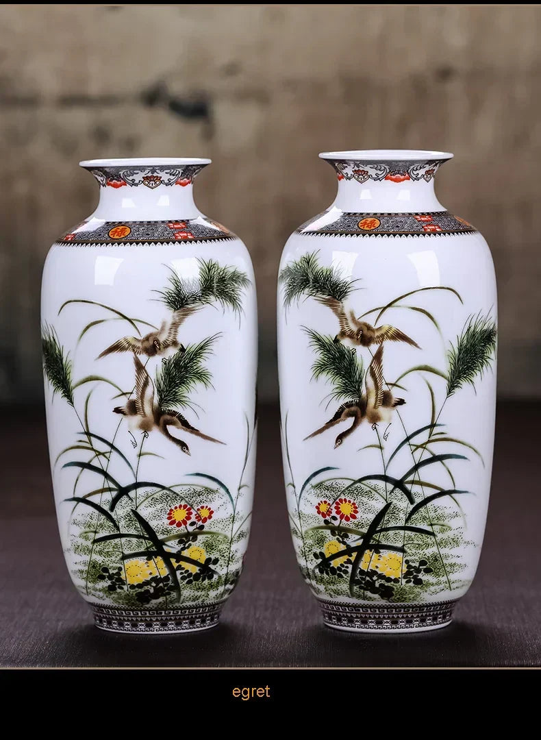 DecorBites™ Chinese Traditional Ceramic Vase for Home Decor