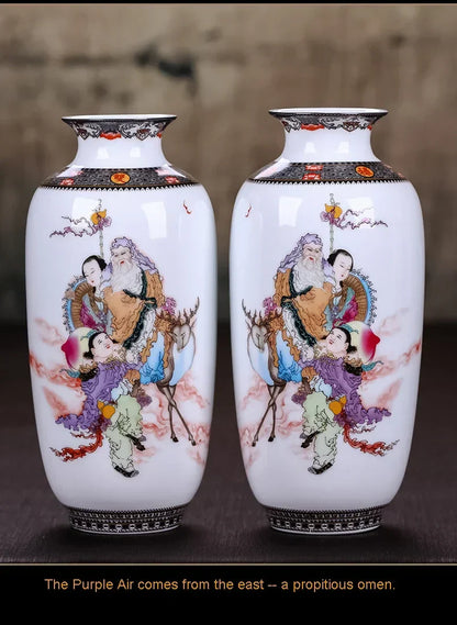 DecorBites™ Chinese Traditional Ceramic Vase for Home Decor
