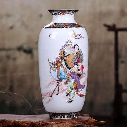 DecorBites™ Chinese Traditional Ceramic Vase for Home Decor