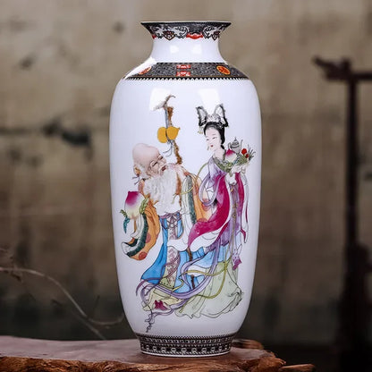 DecorBites™ Chinese Traditional Ceramic Vase for Home Decor